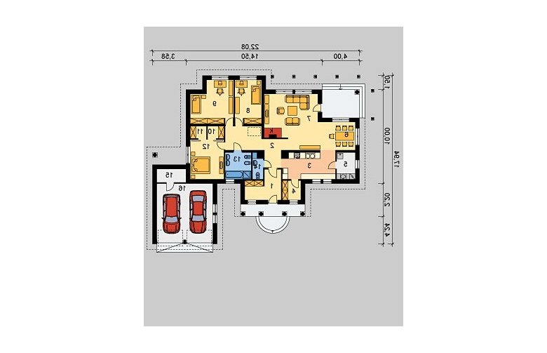 Projekt domu piętrowego LK&207 - parter