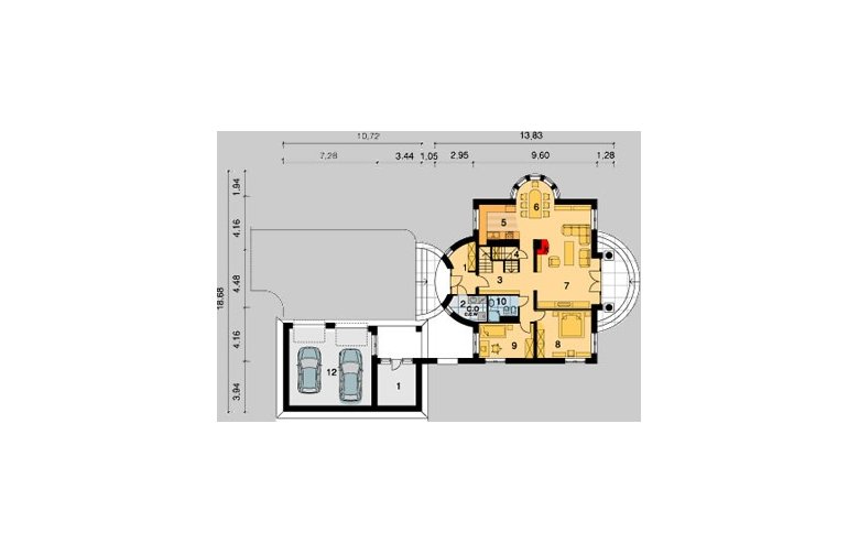 Projekt domu piętrowego LK&365 - parter