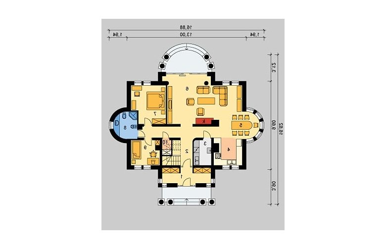 Projekt domu piętrowego LK&363 - parter