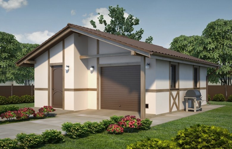 Projekt domu energooszczędnego G46 - Budynek garażowo - gospodarczy