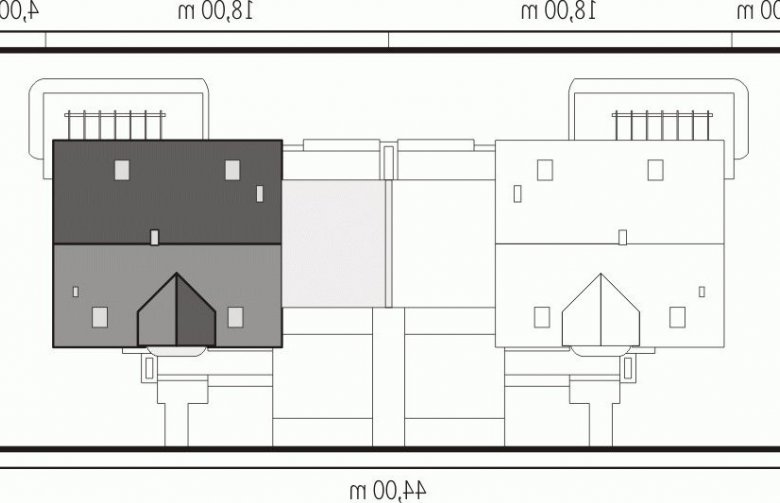 Projekt domu bliźniaczego Kajka G2 (bliźniak) - Usytuowanie - wersja lustrzana