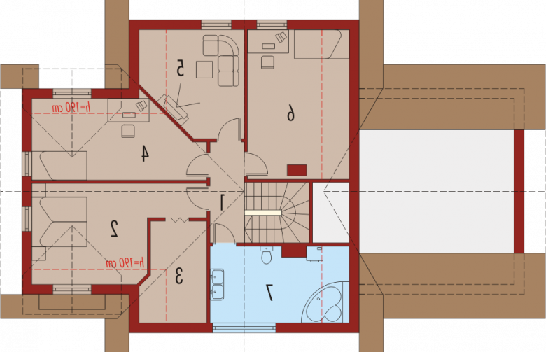 Projekt domu piętrowego Helka G2 - poddasze
