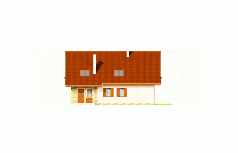 Projekt domu z poddaszem Anulka II G1 - elewacja 3