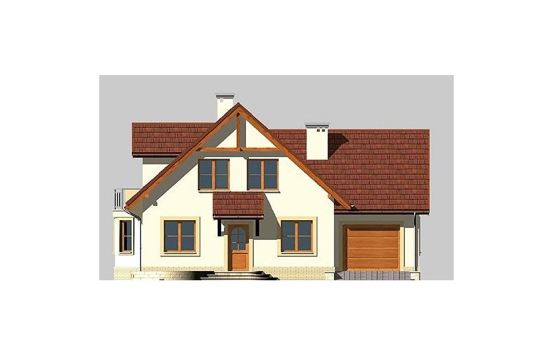 Projekt domu jednorodzinnego LK&498 - elewacja 1