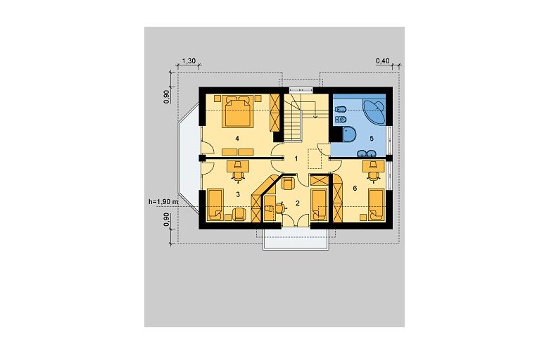 Projekt domu jednorodzinnego LK&511 - poddasze
