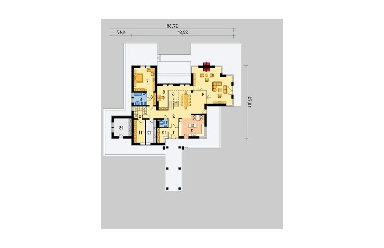 Projekt domu jednorodzinnego LK&522 - parter