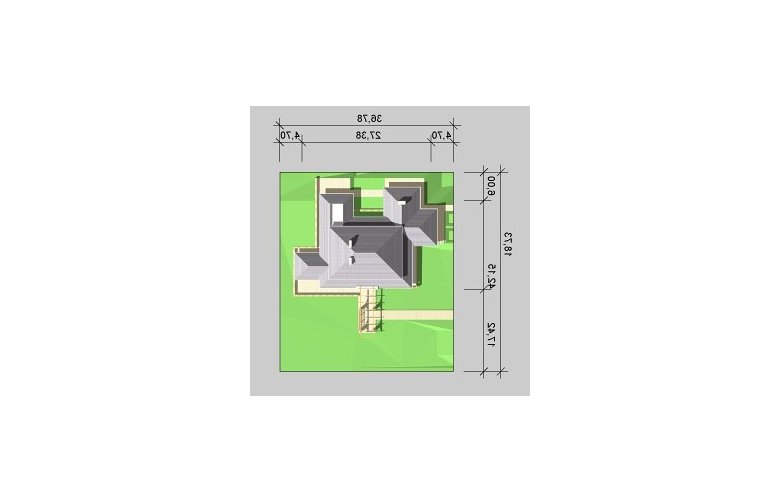 Projekt domu jednorodzinnego LK&522 - Usytuowanie - wersja lustrzana