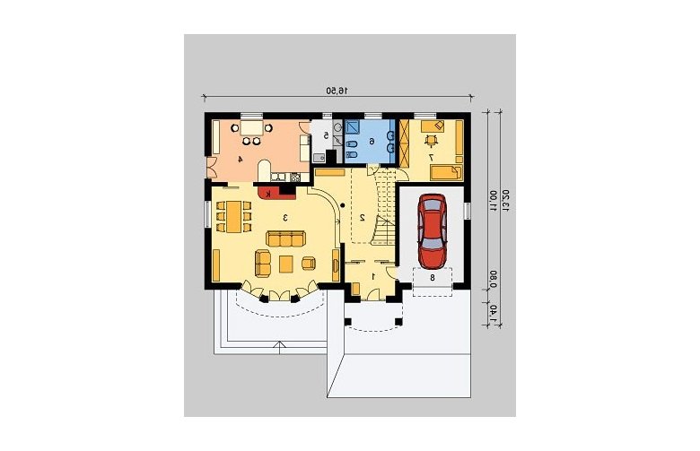 Projekt domu piętrowego LK&558 - parter