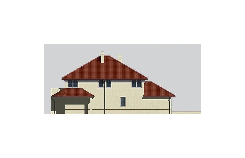 Projekt domu jednorodzinnego LK&567 - elewacja 4