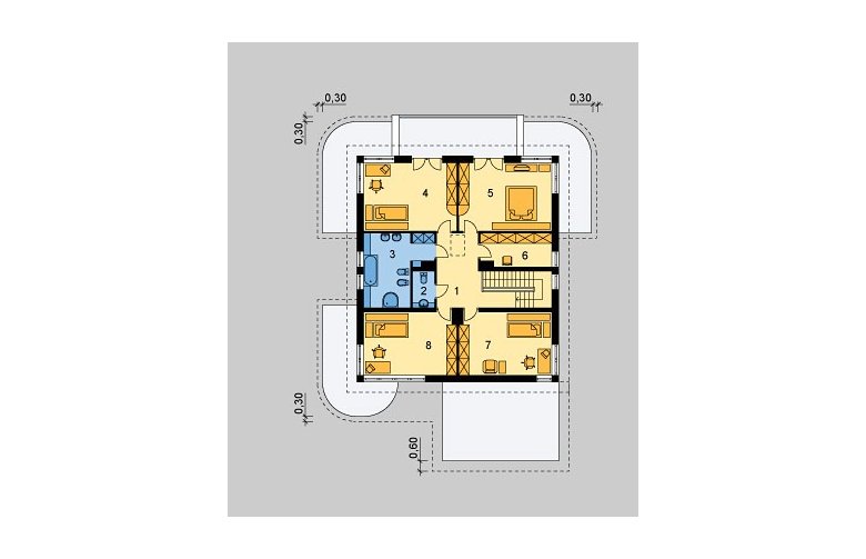Projekt domu jednorodzinnego LK&567 - piętro
