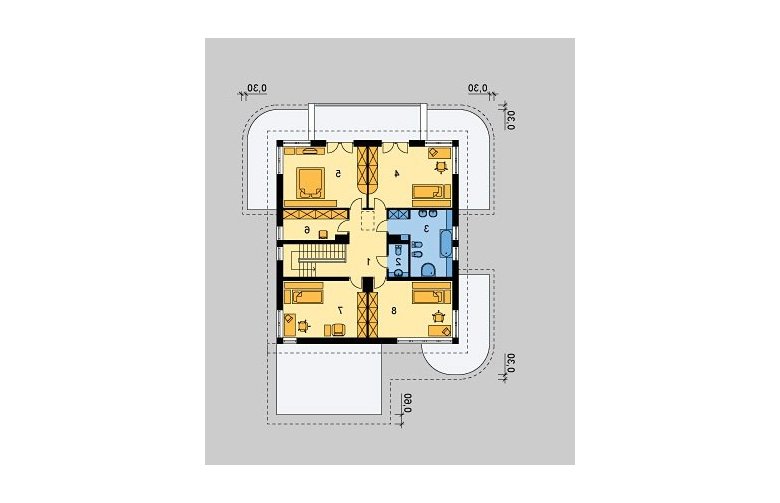 Projekt domu jednorodzinnego LK&567 - piętro