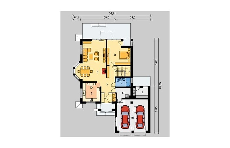 Projekt domu jednorodzinnego LK&584 - parter