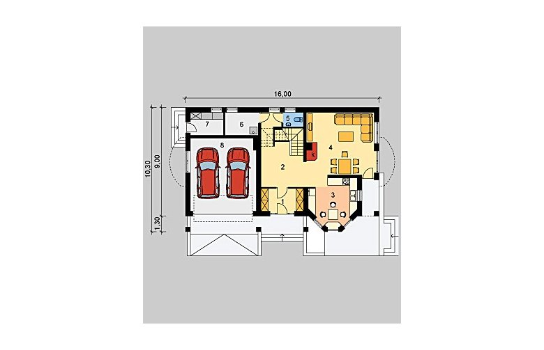 Projekt domu jednorodzinnego LK&585 - parter