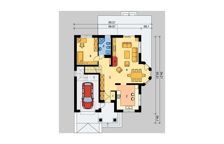 Projekt domu jednorodzinnego LK&587 - parter