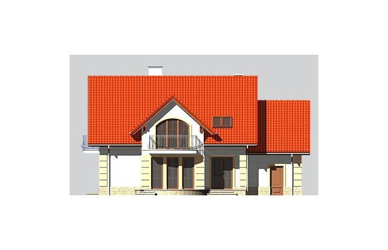 Projekt domu jednorodzinnego LK&593 - elewacja 3