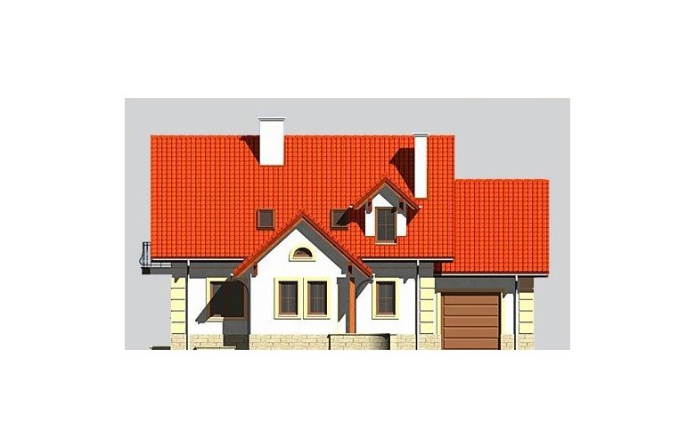 Projekt domu jednorodzinnego LK&593 - elewacja 1