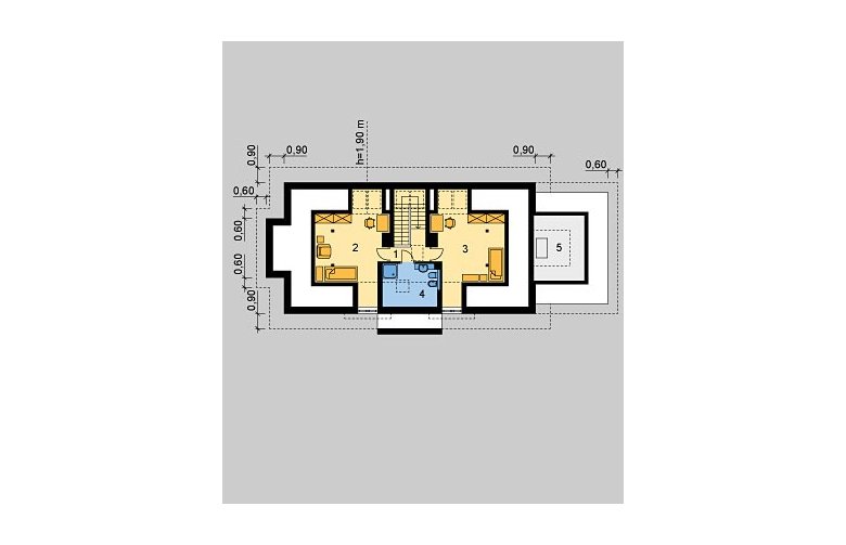 Projekt domu piętrowego LK&600 - poddasze