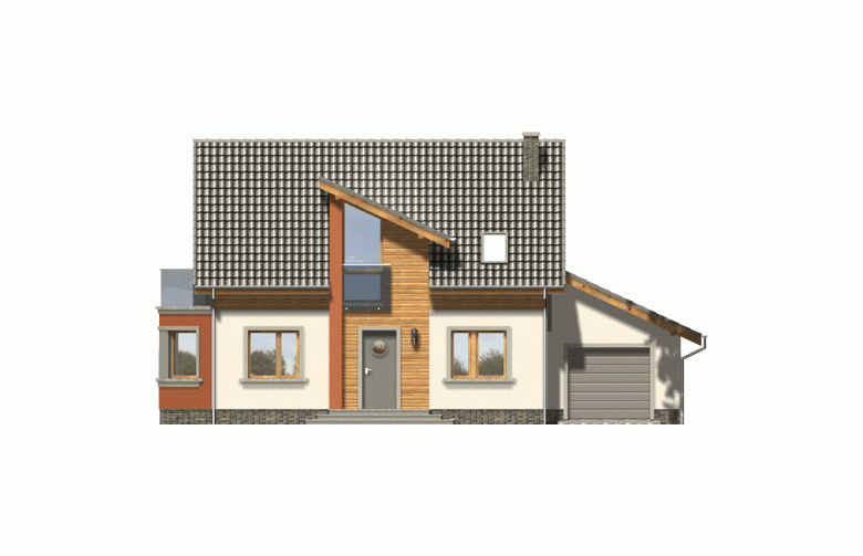 Projekt domu jednorodzinnego ESEJ - elewacja 4
