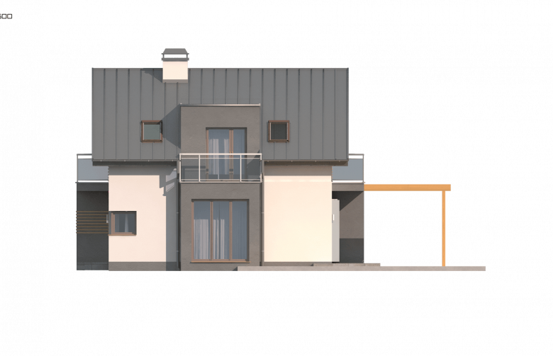Projekt domu jednorodzinnego Z245 - elewacja 1