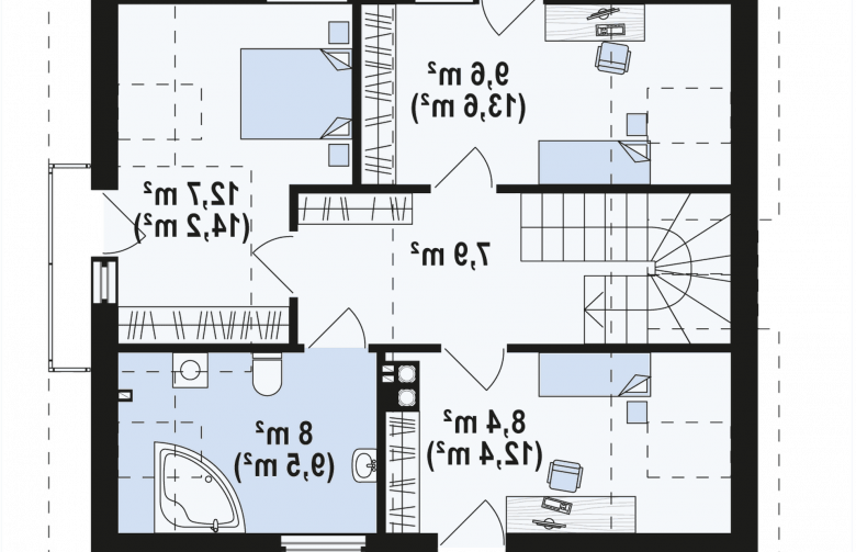 Projekt domu jednorodzinnego Z245 - rzut poddasza