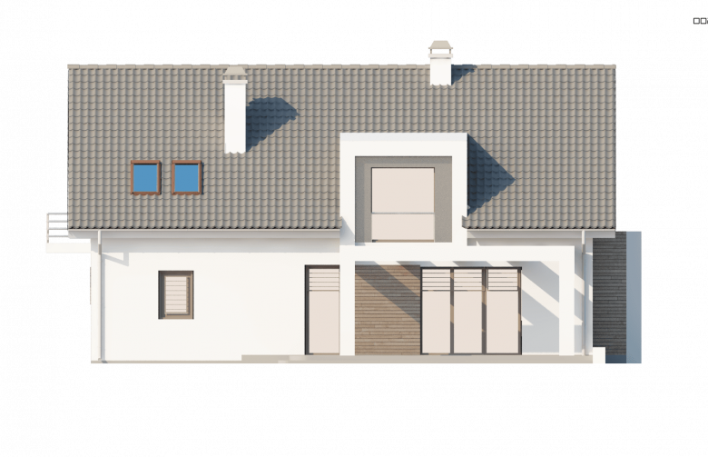 Projekt domu jednorodzinnego Z236 - elewacja 4