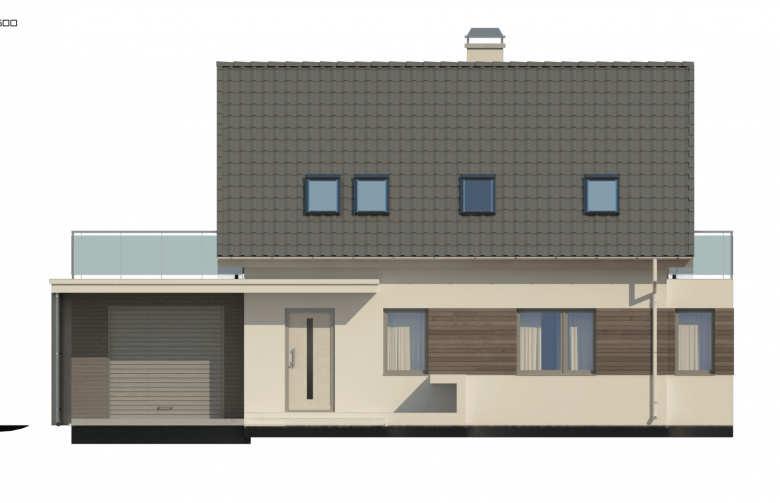 Projekt domu jednorodzinnego Z231 - elewacja 2