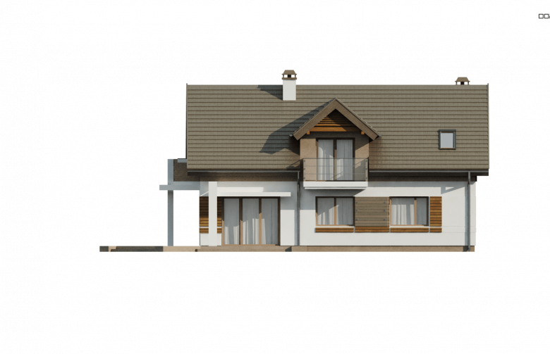 Projekt domu jednorodzinnego Z223 - elewacja 3
