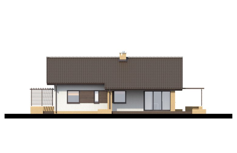 Projekt domu dwurodzinnego TK2 - elewacja 1