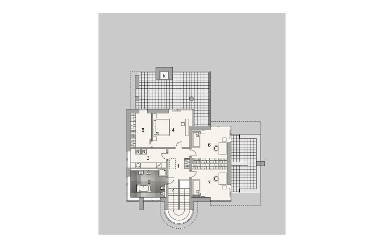 Projekt domu szkieletowego LK&875 - piętro
