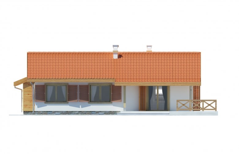 Projekt domu dwurodzinnego Anulka z garażem z przodu - elewacja 1