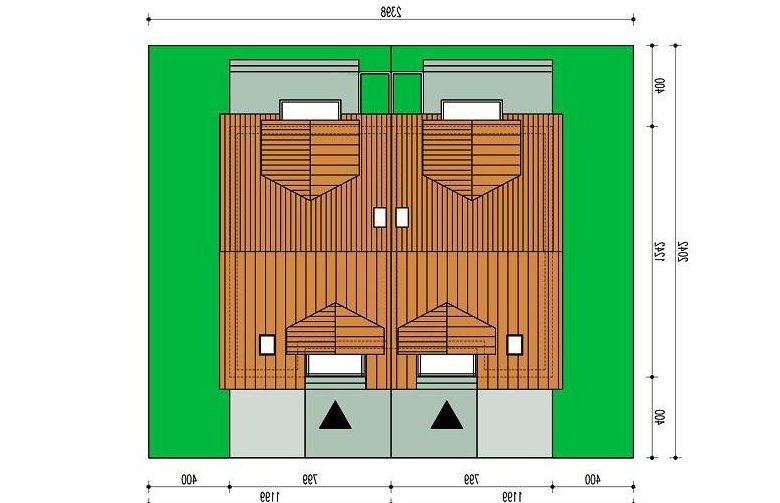 Projekt domu bliźniaczego Malwina bl - Usytuowanie - wersja lustrzana