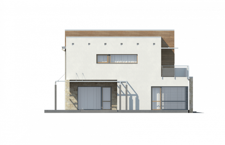 Projekt domu nowoczesnego Zx15 - elewacja 4