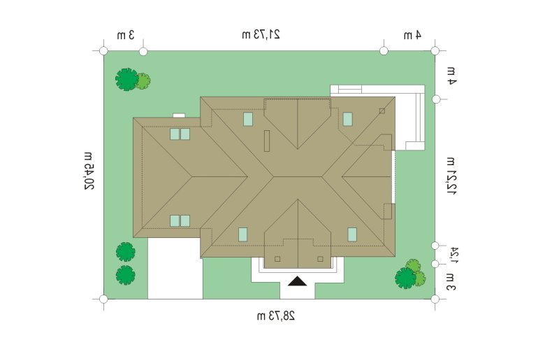 Projekt domu jednorodzinnego Benedykt 4  - Usytuowanie - wersja lustrzana