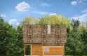 Projekt domu z bala Chatka drewniana  - elewacja 3