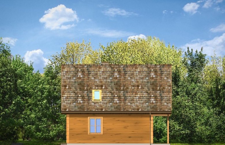 Projekt domu z bala Chatka drewniana  - elewacja 4