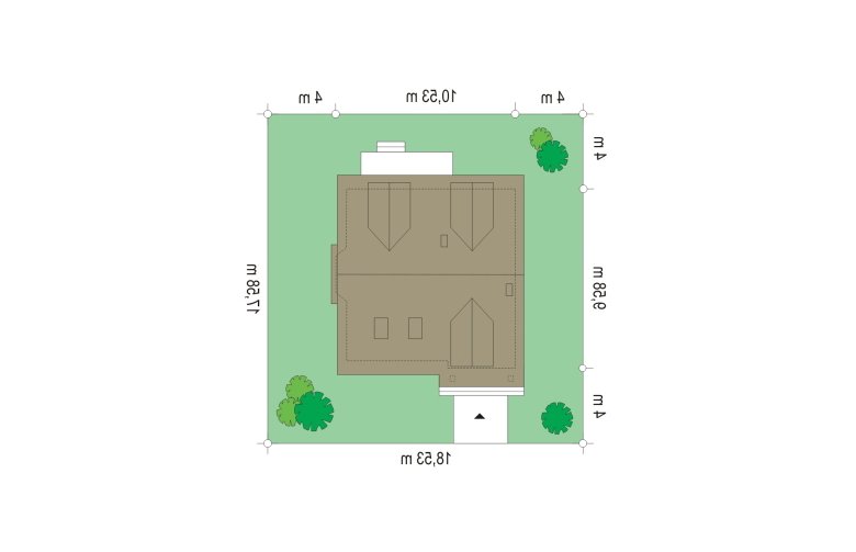 Projekt domu jednorodzinnego Klif (113) - Usytuowanie - wersja lustrzana