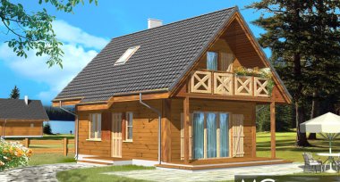 Projekt domu Sosenka drewniana (205)