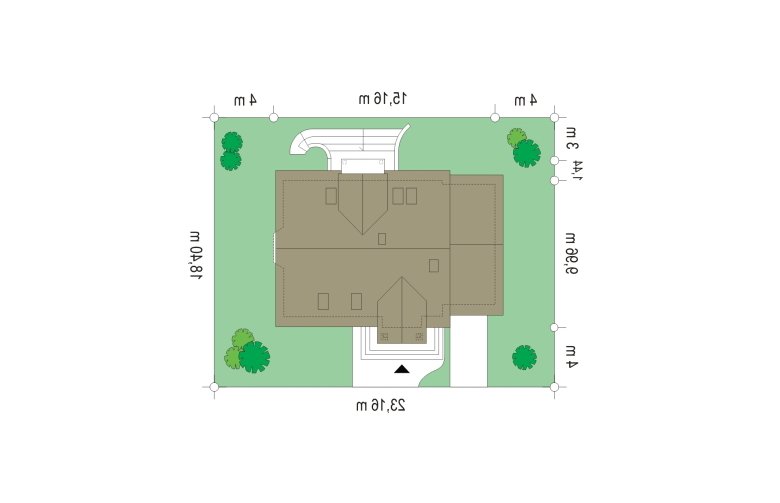 Projekt domu jednorodzinnego Zgrabny 2 (243) - Usytuowanie - wersja lustrzana