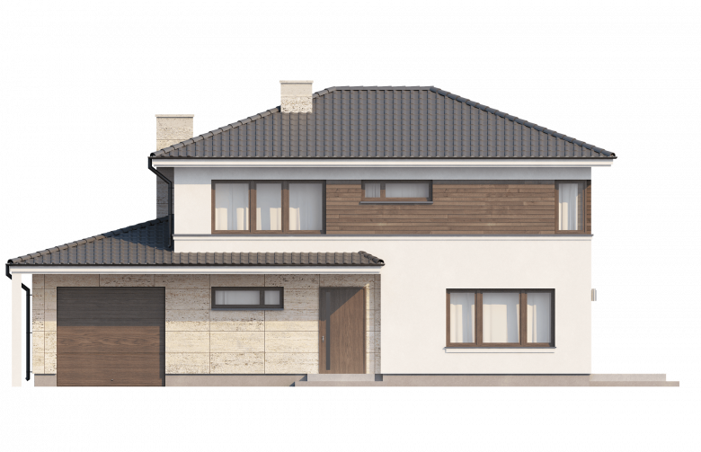 Projekt domu piętrowego Zx8 - elewacja 4