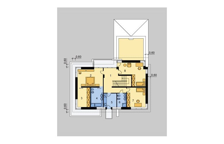 Projekt domu szkieletowego LK&624 - piętro