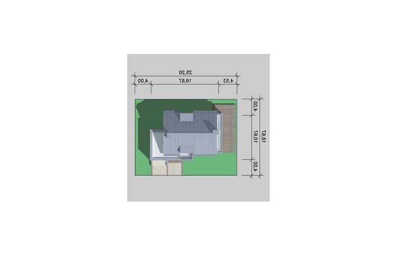 Projekt domu jednorodzinnego LK&653 - Usytuowanie - wersja lustrzana