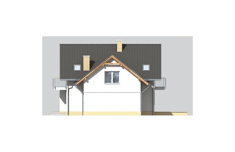 Projekt domu jednorodzinnego LK&635 - elewacja 4