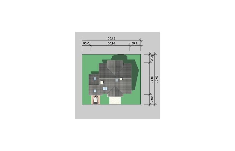 Projekt domu jednorodzinnego LK&637 - Usytuowanie - wersja lustrzana