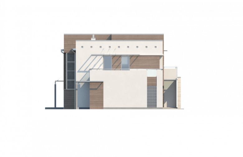 Projekt domu piętrowego Zx15 GL2 - elewacja 3