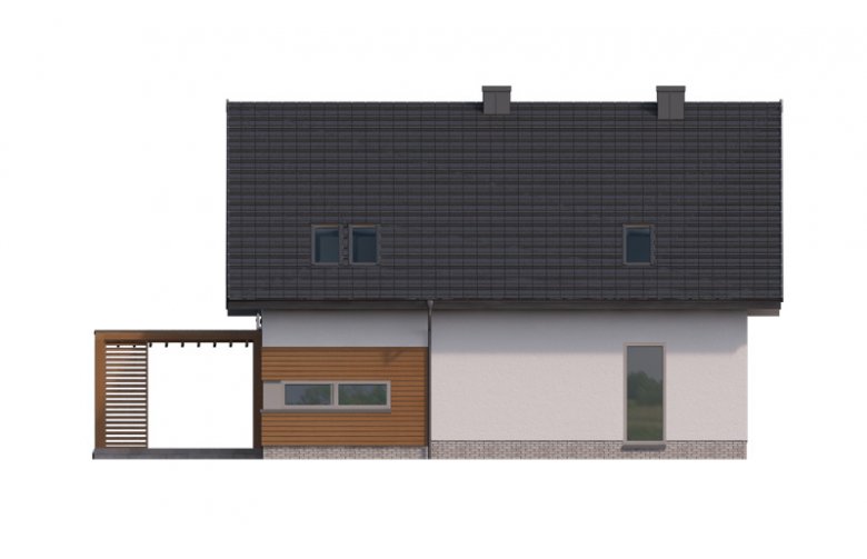 Projekt domu jednorodzinnego Korso - elewacja 3