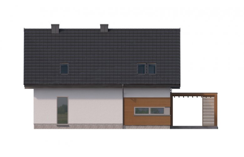 Projekt domu jednorodzinnego Korso - elewacja 3