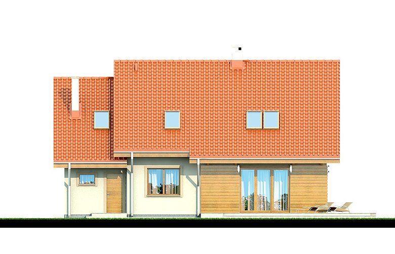 Projekt domu jednorodzinnego Kendra BIS - elewacja 2