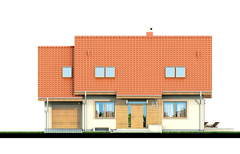 Projekt domu jednorodzinnego Kendra BIS - elewacja 1