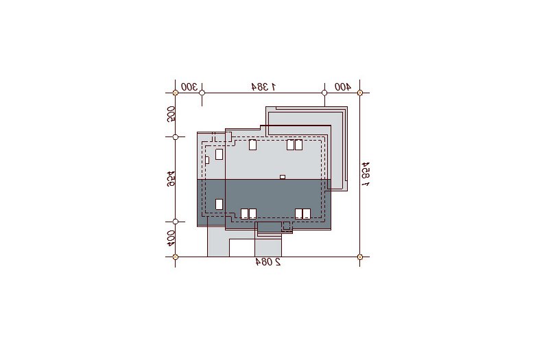 Projekt domu jednorodzinnego Kendra BIS - Usytuowanie - wersja lustrzana
