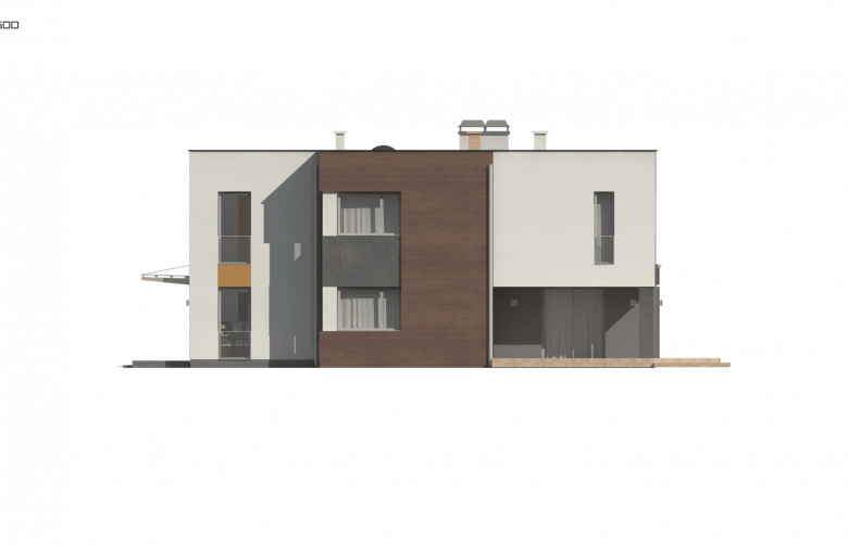 Projekt domu piętrowego Zx64 - elewacja 4